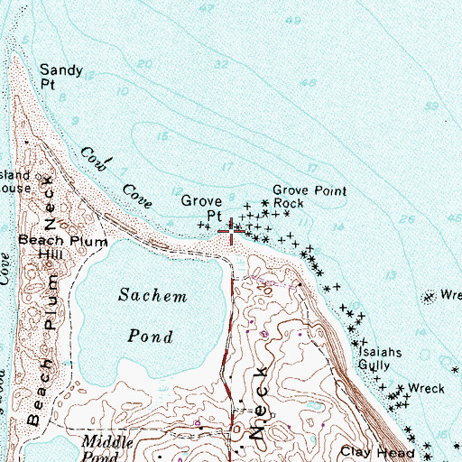 Topographic Map of Grove Point, RI