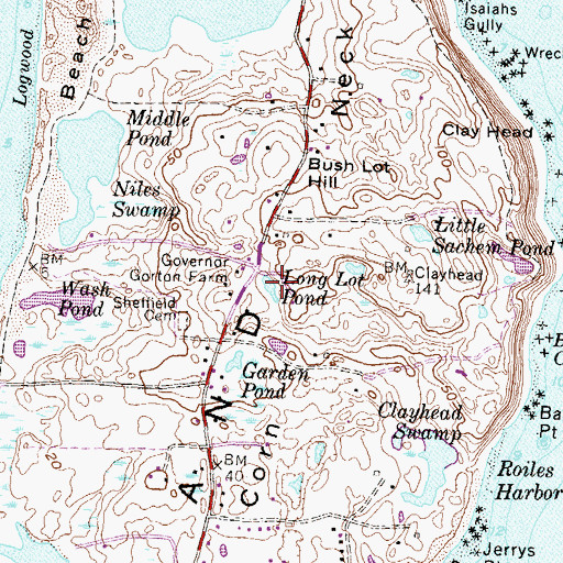 Topographic Map of Long Lot Pond, RI