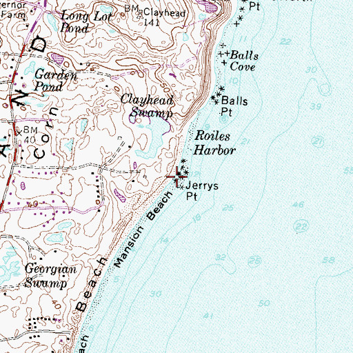 Topographic Map of Jerrys Point, RI
