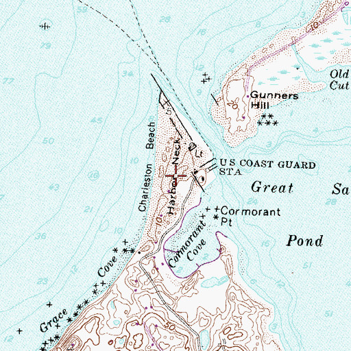 Topographic Map of Harbor Neck, RI