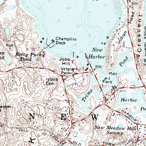 Topographic Map of Veterans Park, RI