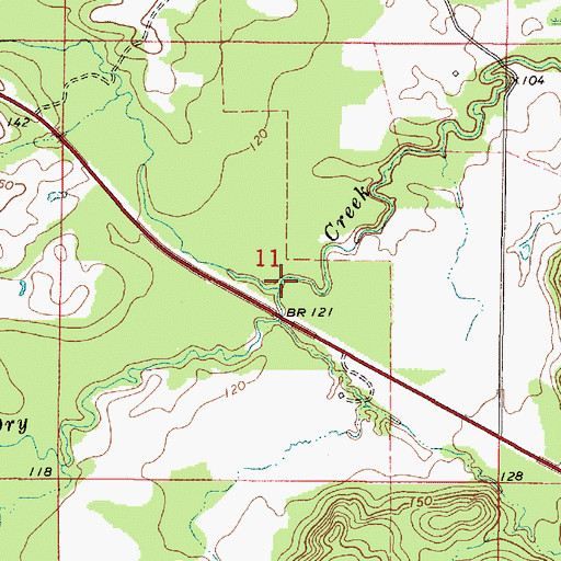 Topographic Map of Little Creek, AL