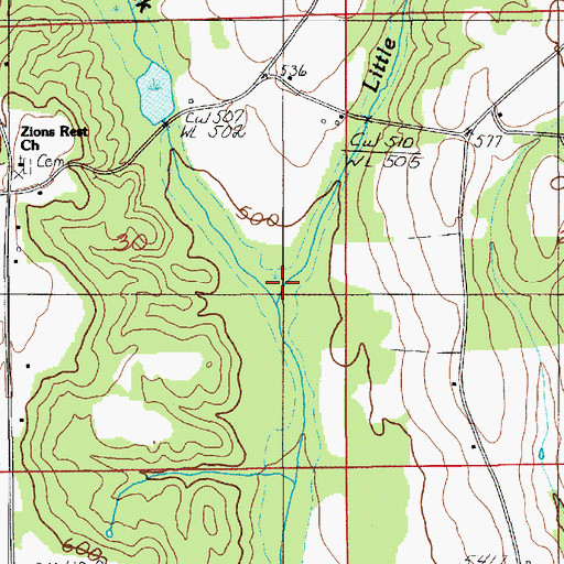 Topographic Map of Little Creek, AL