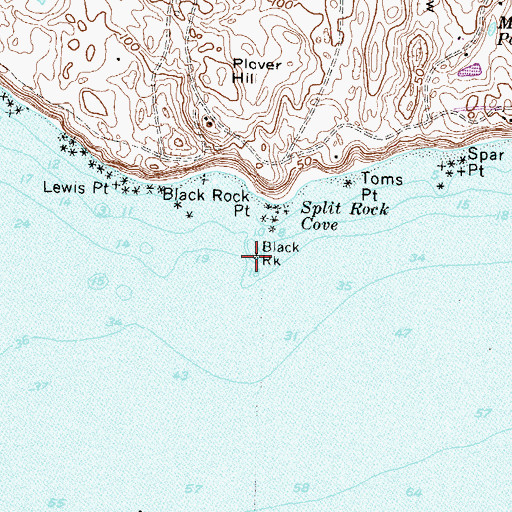 Topographic Map of Black Rock, RI