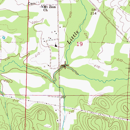 Topographic Map of Little Creek, AL
