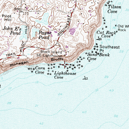 Topographic Map of Lighthouse Cove, RI
