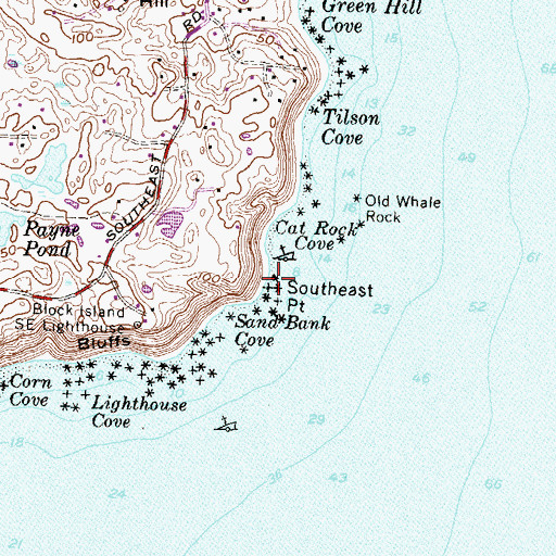Topographic Map of Southeast Point, RI