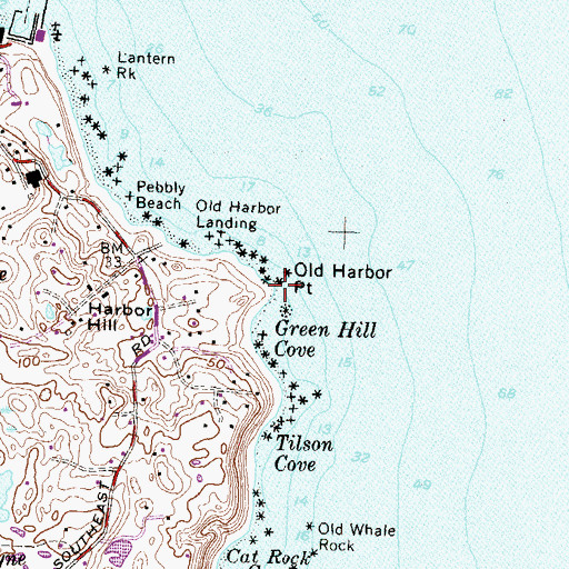 Topographic Map of Old Harbor Point, RI