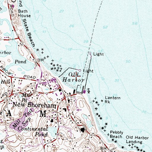 Topographic Map of Old Harbor, RI