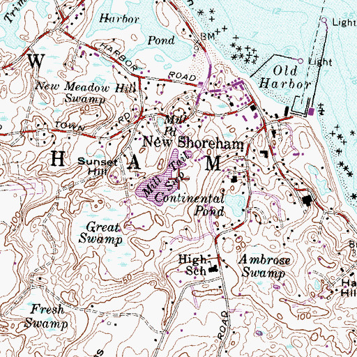 Topographic Map of Mill Tail Swamp, RI
