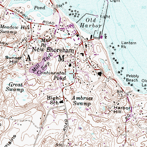 Topographic Map of Continental Pond, RI