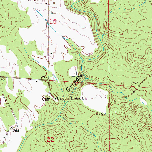 Topographic Map of Little Creek, AL