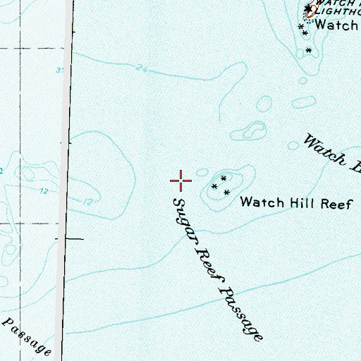 Topographic Map of Sugar Reef Passage, RI