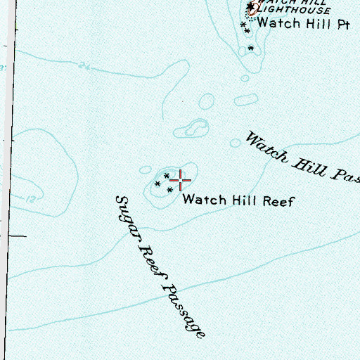 Topographic Map of Watch Hill Reef, RI