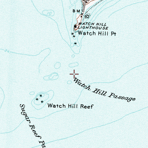 Topographic Map of Watch Hill Passage, RI