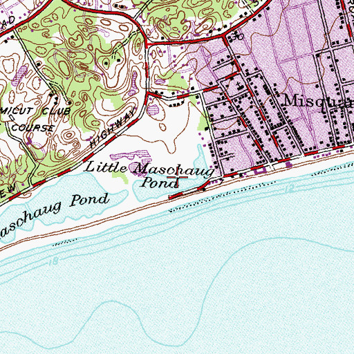 Topographic Map of Little Maschaug Pond, RI