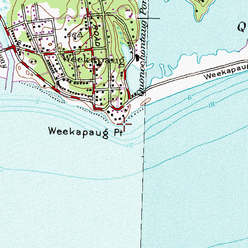 Topographic Map of Weekapaug Point, RI