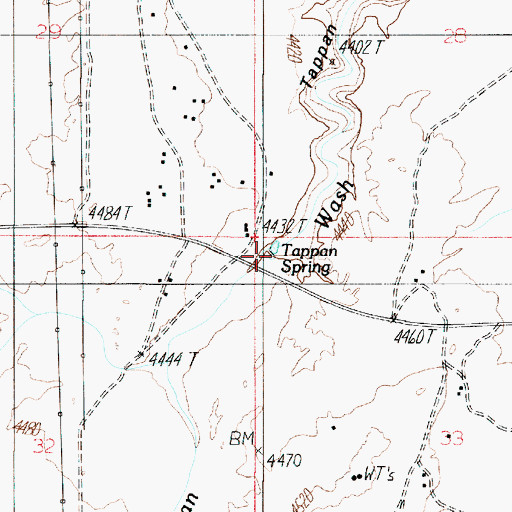 Topographic Map of Tappan Spring, AZ