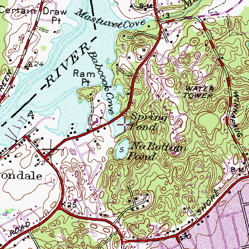 Topographic Map of Spring Pond, RI