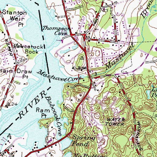 Topographic Map of Mastuxet Cove, RI
