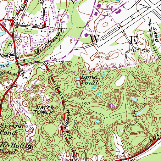 Topographic Map of Long Pond, RI