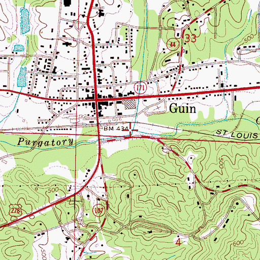 Topographic Map of Little Creek, AL