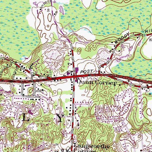 Topographic Map of Dunn Corner, RI