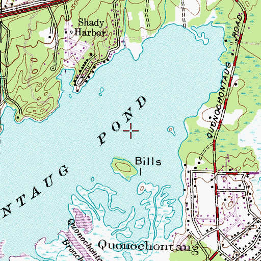 Topographic Map of Bills Island, RI