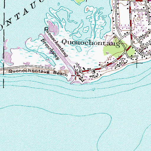Topographic Map of Quonochontaug Breachway, RI