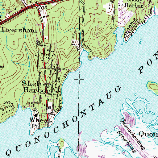 Topographic Map of Shelter Harbor, RI
