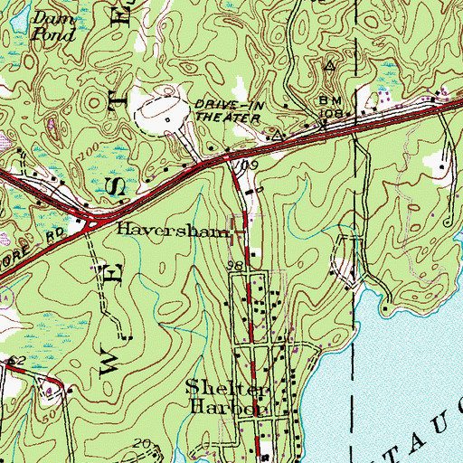 Topographic Map of Haversham, RI