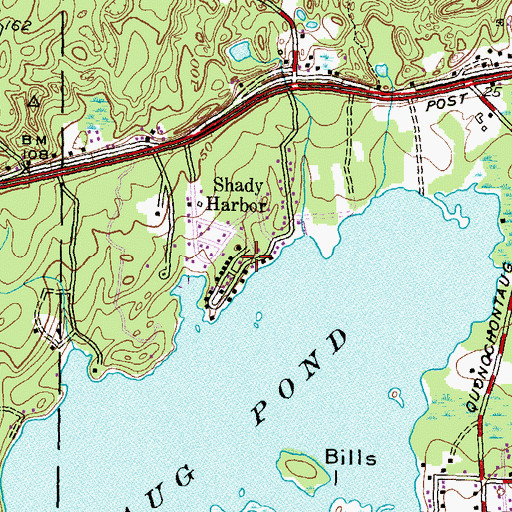 Topographic Map of Shady Harbor, RI