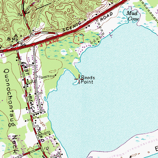 Topographic Map of Reeds Point, RI