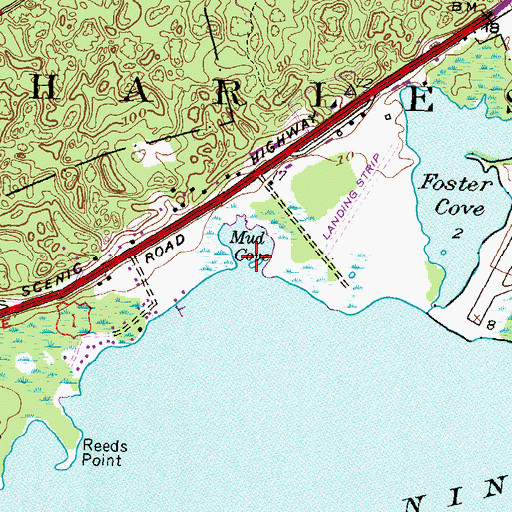 Topographic Map of Mud Cove, RI