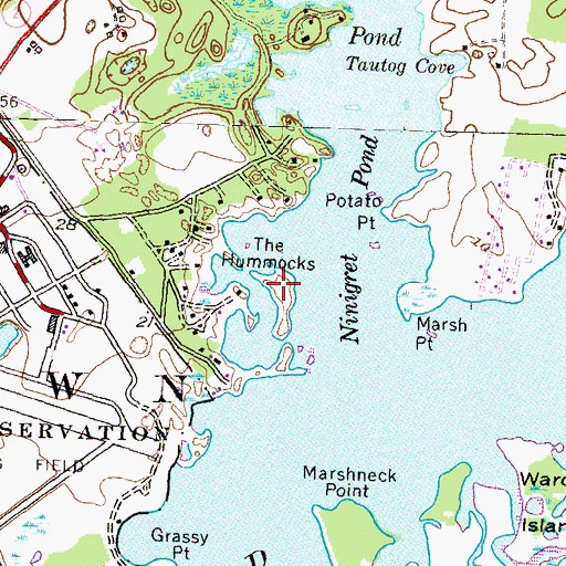 Topographic Map of The Hummocks, RI