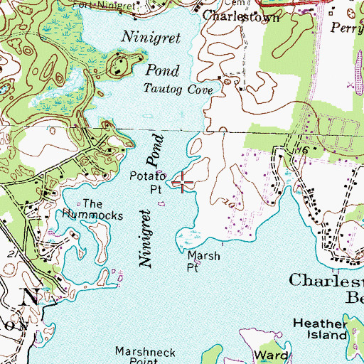 Topographic Map of Potato Point, RI