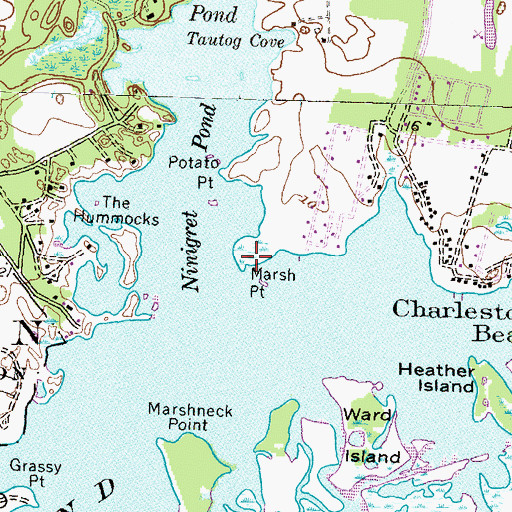 Topographic Map of Marsh Point, RI