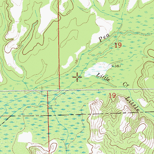 Topographic Map of Little Creek, AL