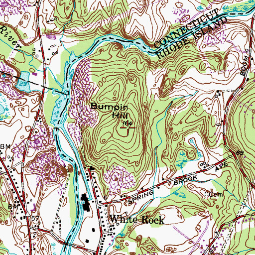 Topographic Map of Bumpin Hill, RI