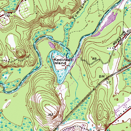 Topographic Map of Kedinker Island, RI