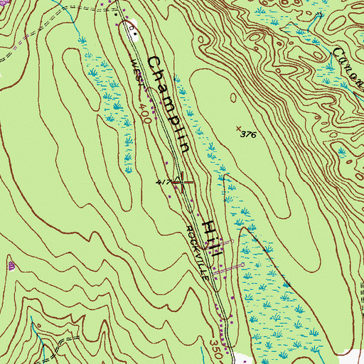 Topographic Map of Champlin Hill, RI