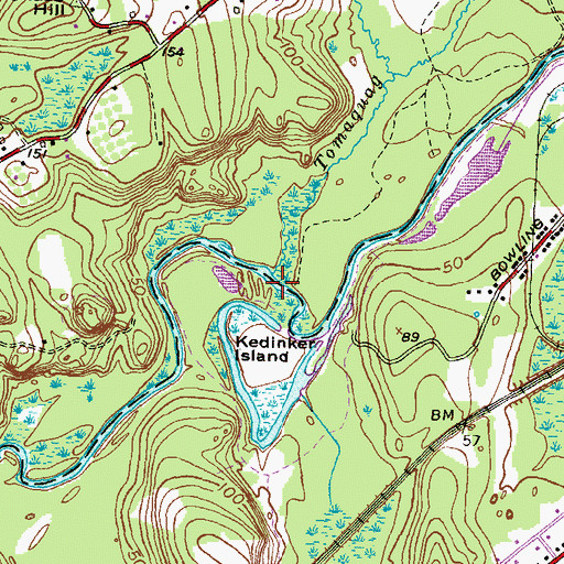 Topographic Map of Tomaquag Brook, RI
