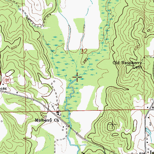 Topographic Map of Little Creek, AL