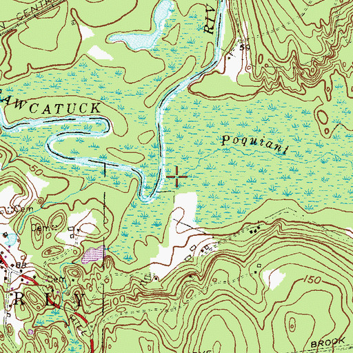 Topographic Map of Poquiant Brook, RI
