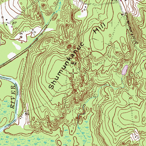 Topographic Map of Shumunkanuc Hill, RI