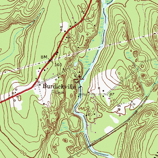 Topographic Map of Brudickville, RI