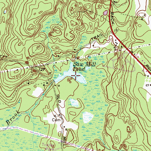 Topographic Map of Saw Mill Pond, RI