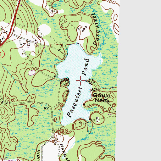 Topographic Map of Pasquiset Pond, RI