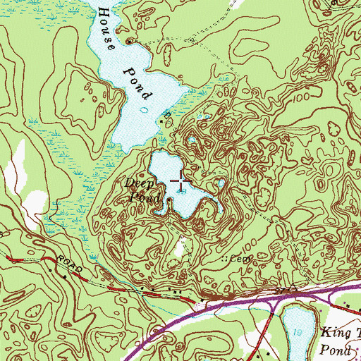 Topographic Map of Deep Pond, RI
