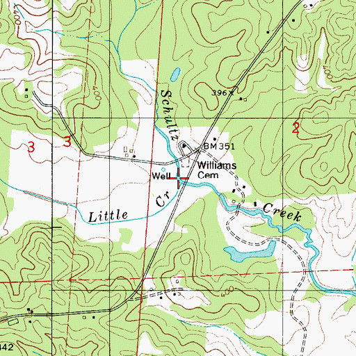 Topographic Map of Little Creek, AL